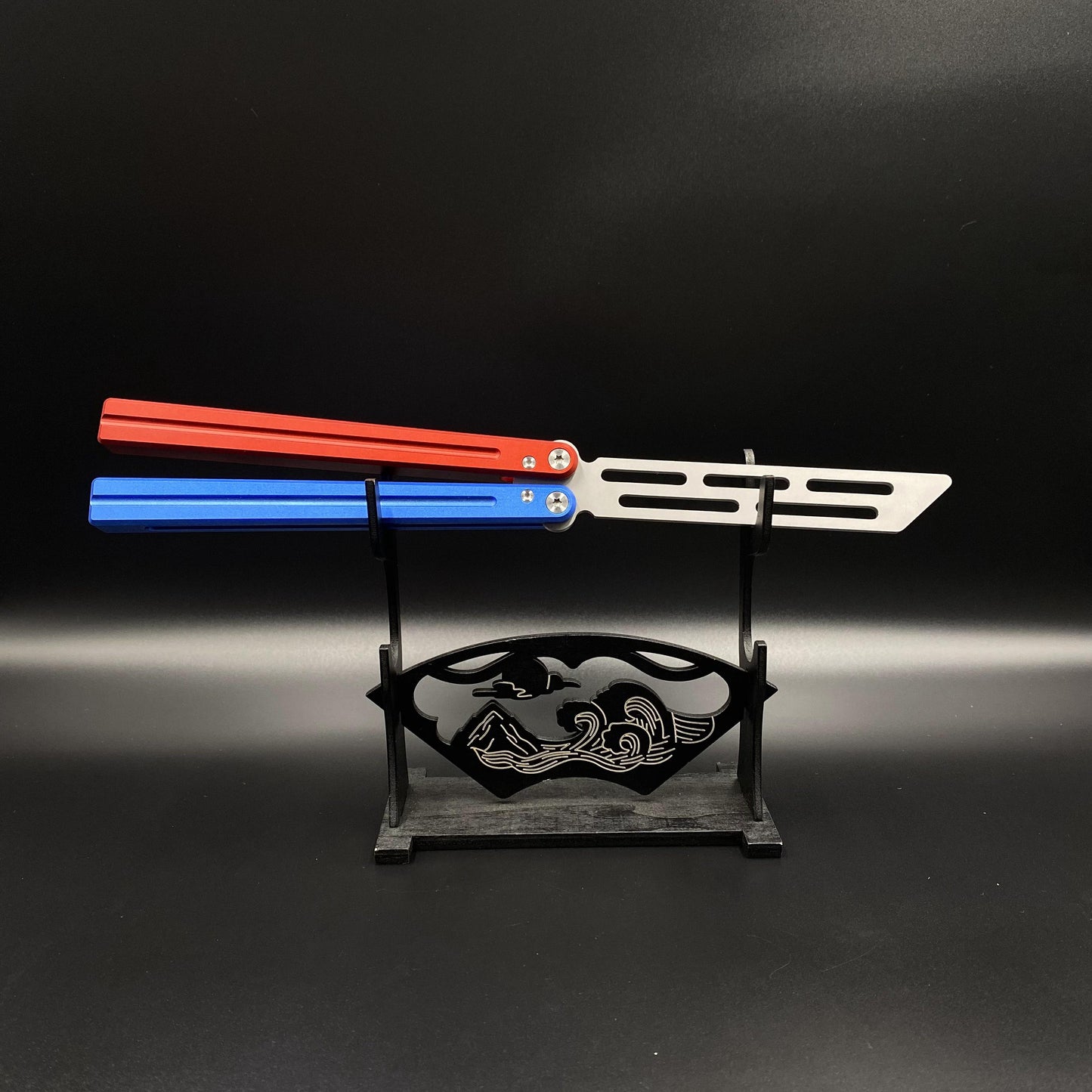 Blue Red Trainer Butterfly Knife