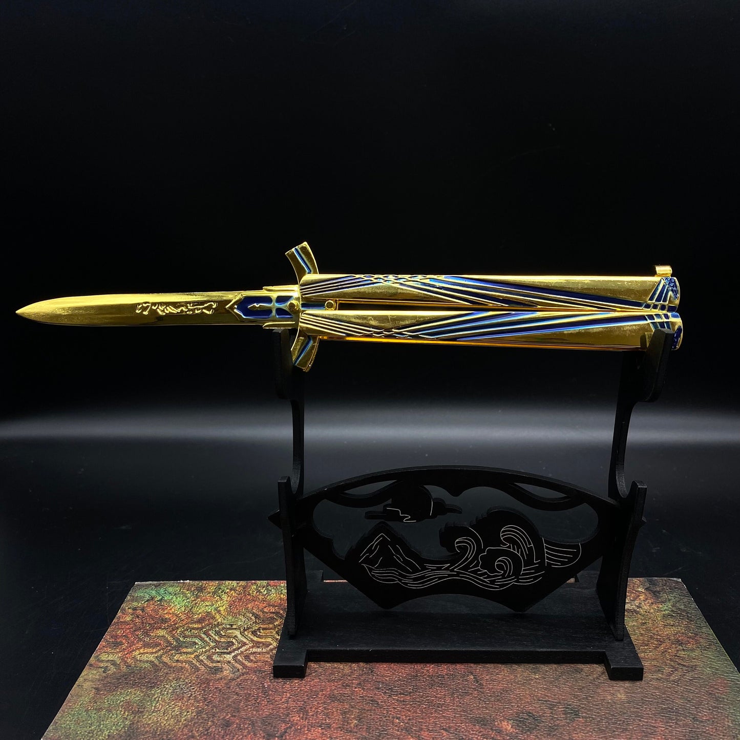 Black Saber Butterfly Knife