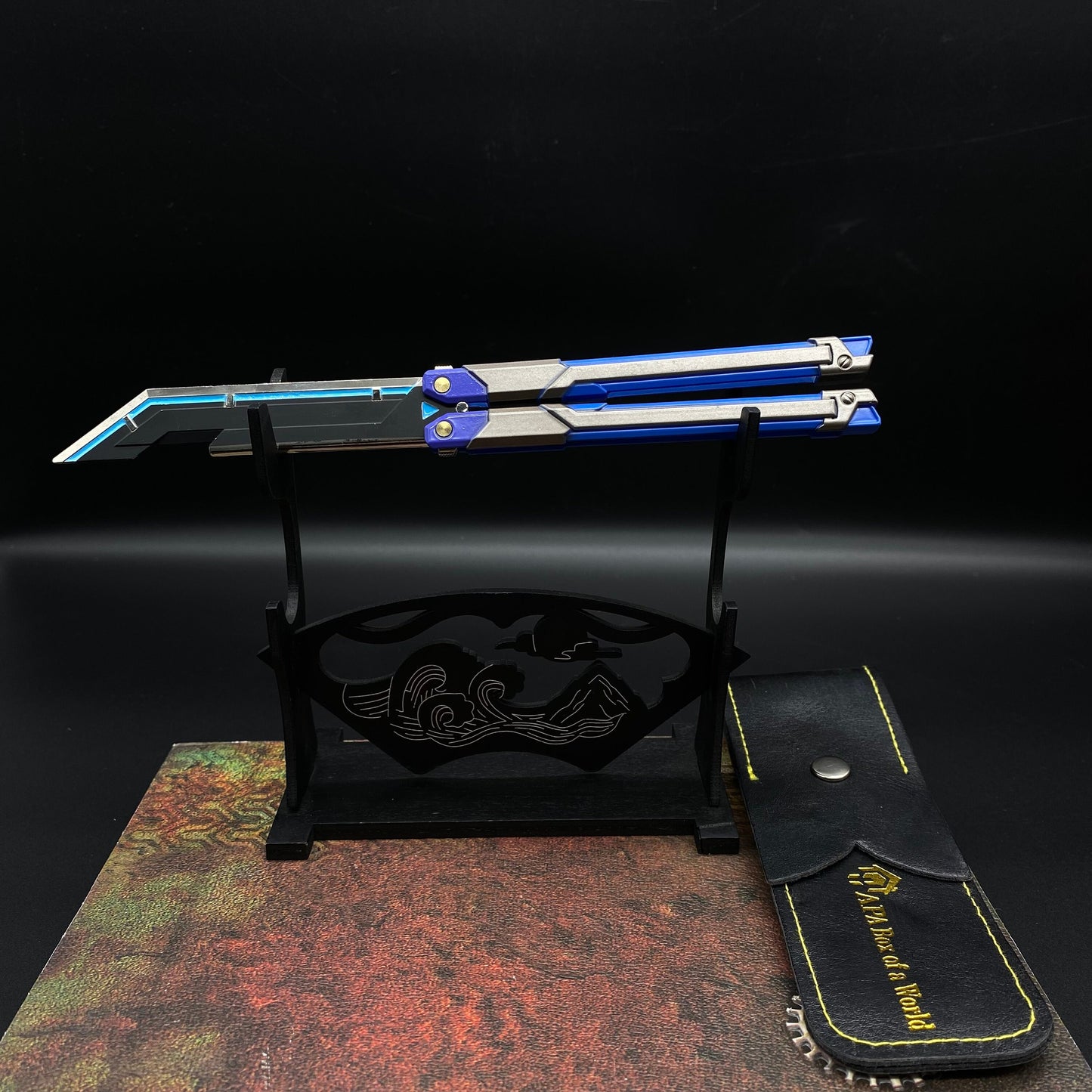 Blue Metal Butterfly Knife