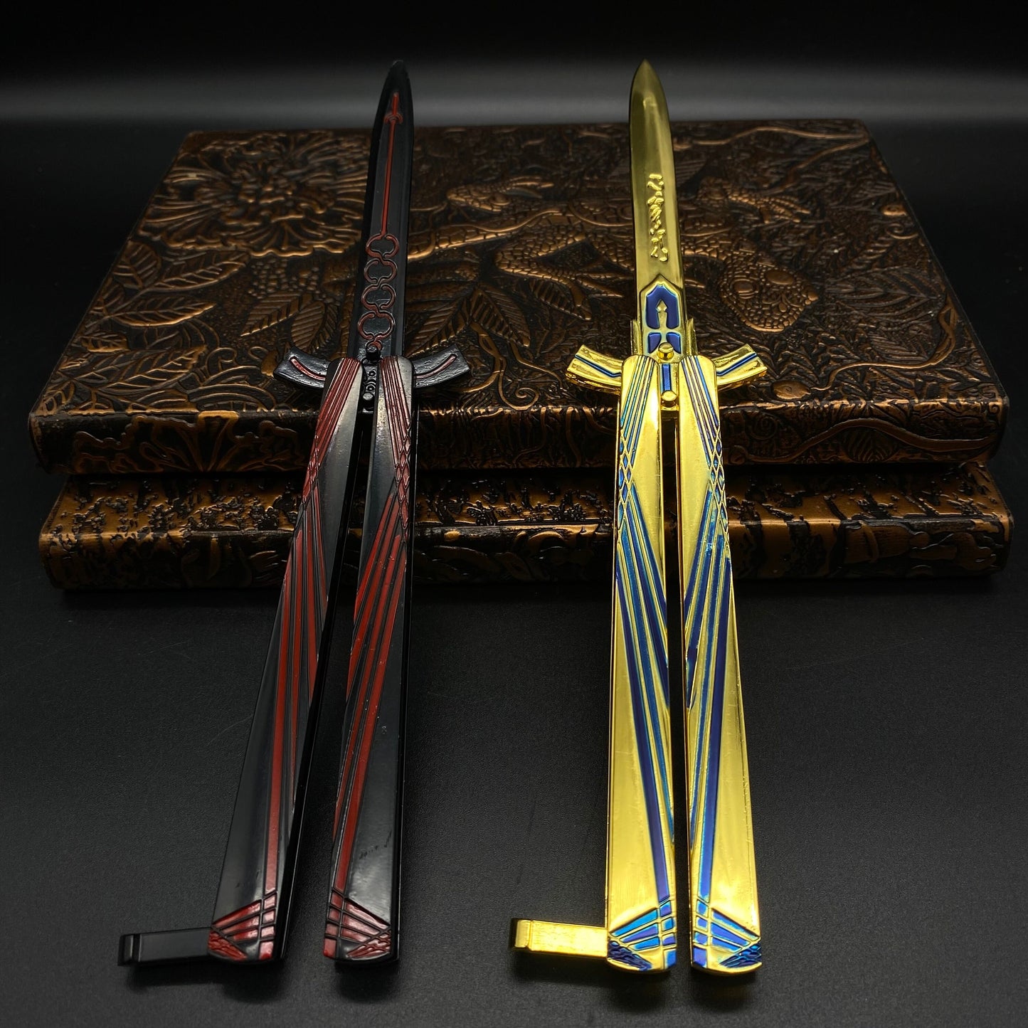 Black Saber Butterfly Knife