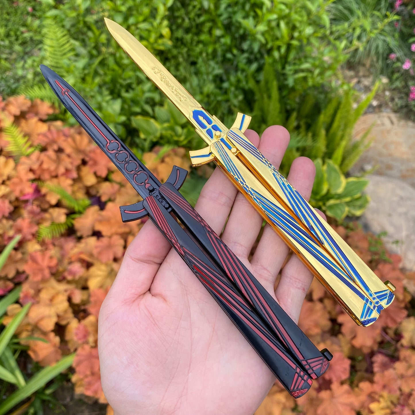 Black Saber Butterfly Knife