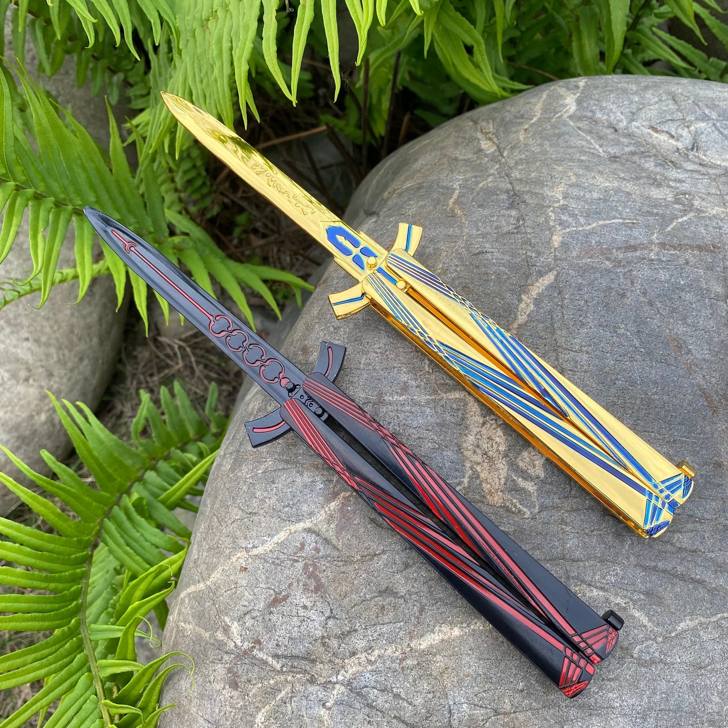 Black Saber Butterfly Knife