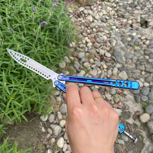 Color Blue One Body Butterfly Knife
