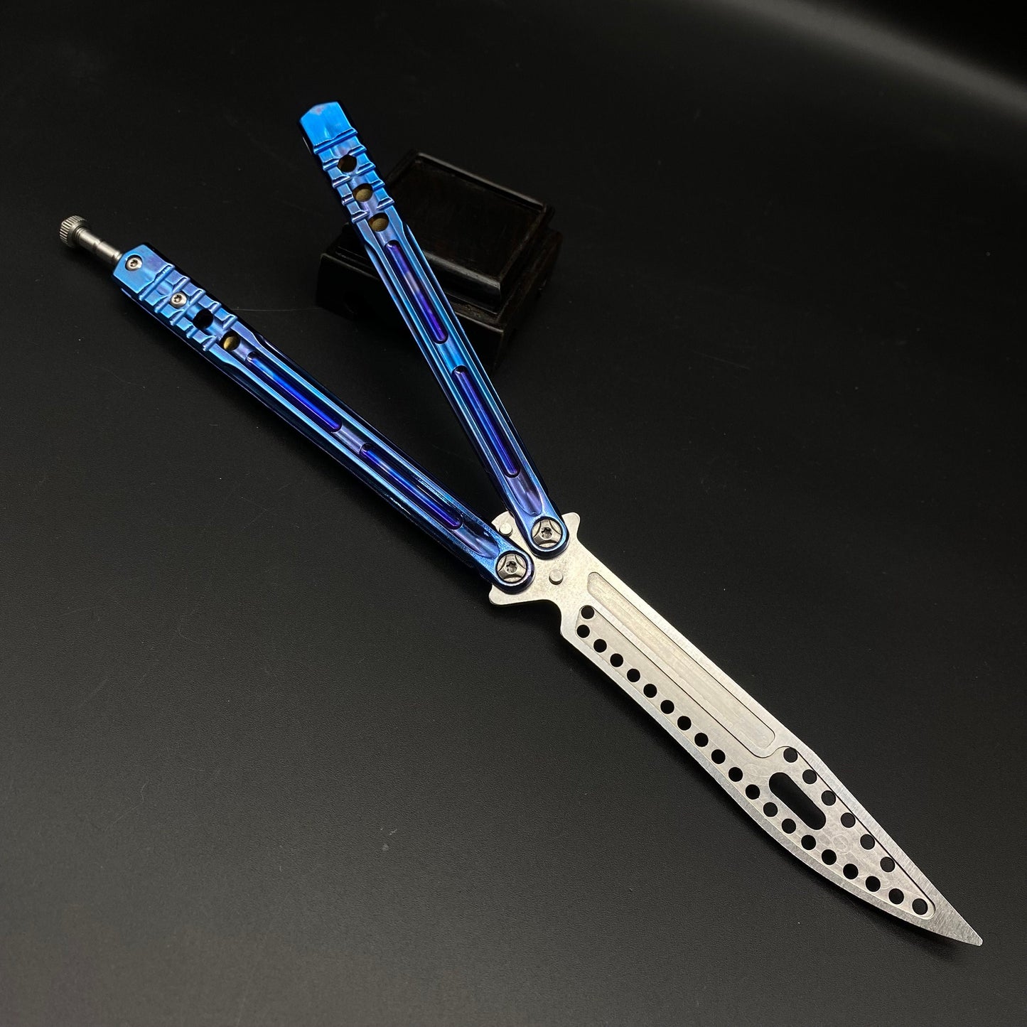 Color Blue One Body Butterfly Knife