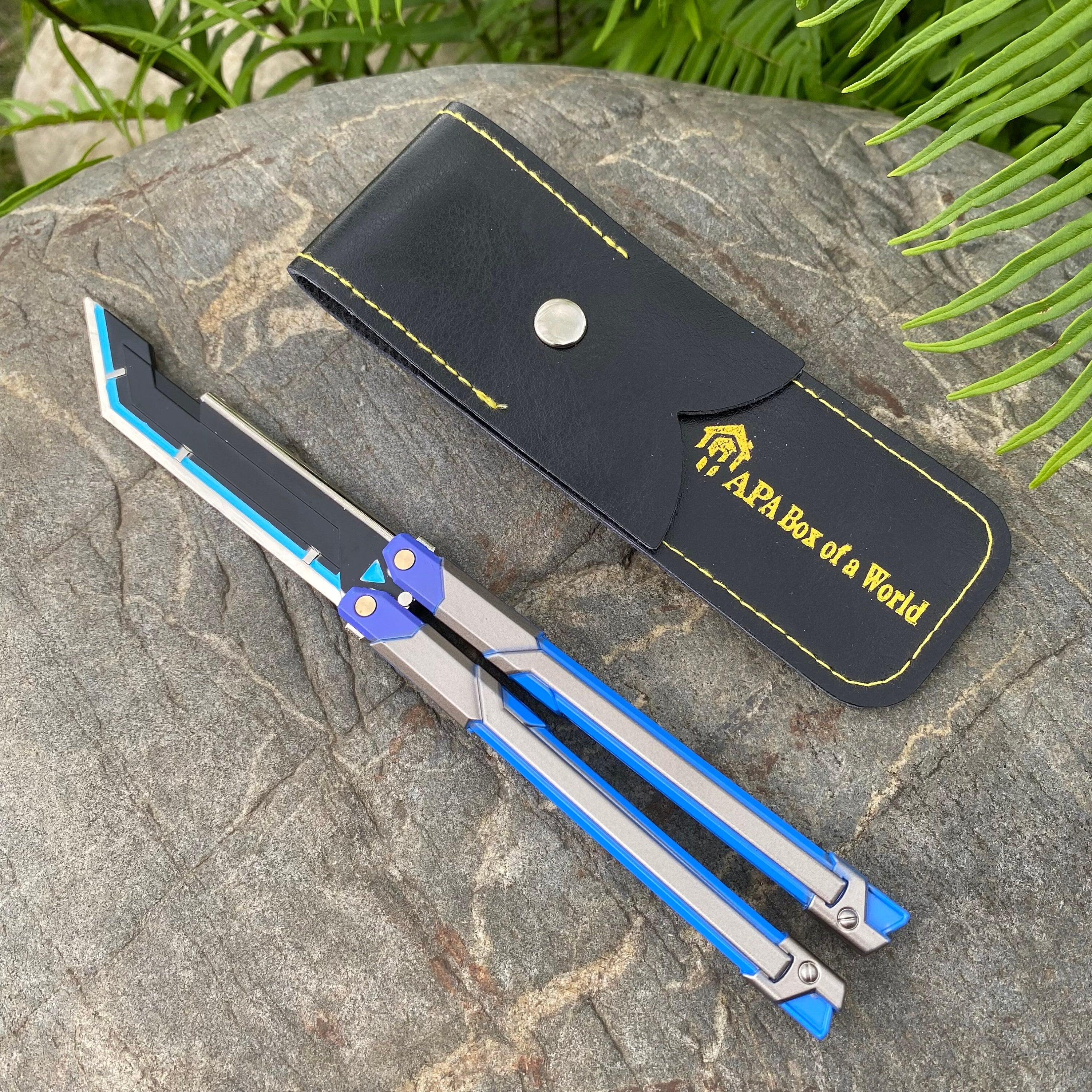 Blue Metal Butterfly Knife