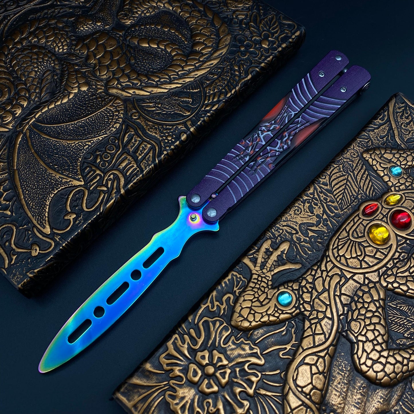 Colore Spider Sculpture Butterfly Knife