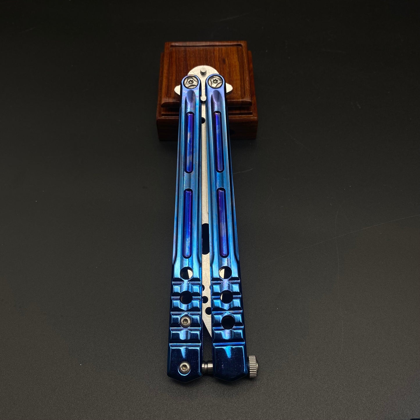 Color Blue One Body Butterfly Knife