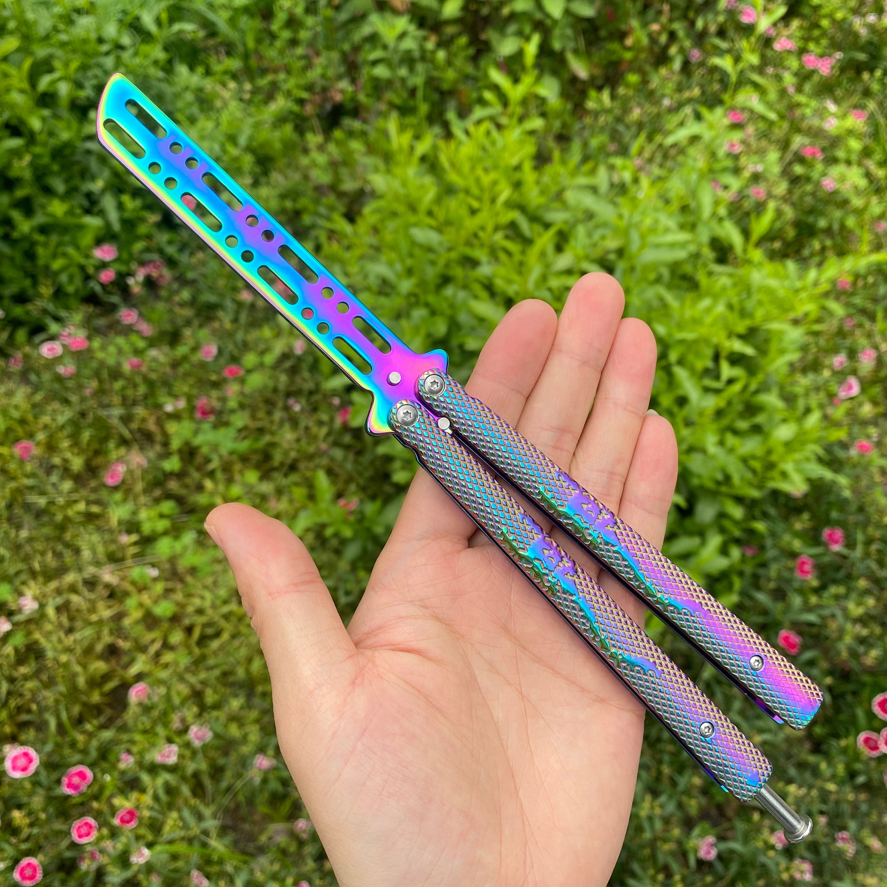 Rainbow Butterfly Knife