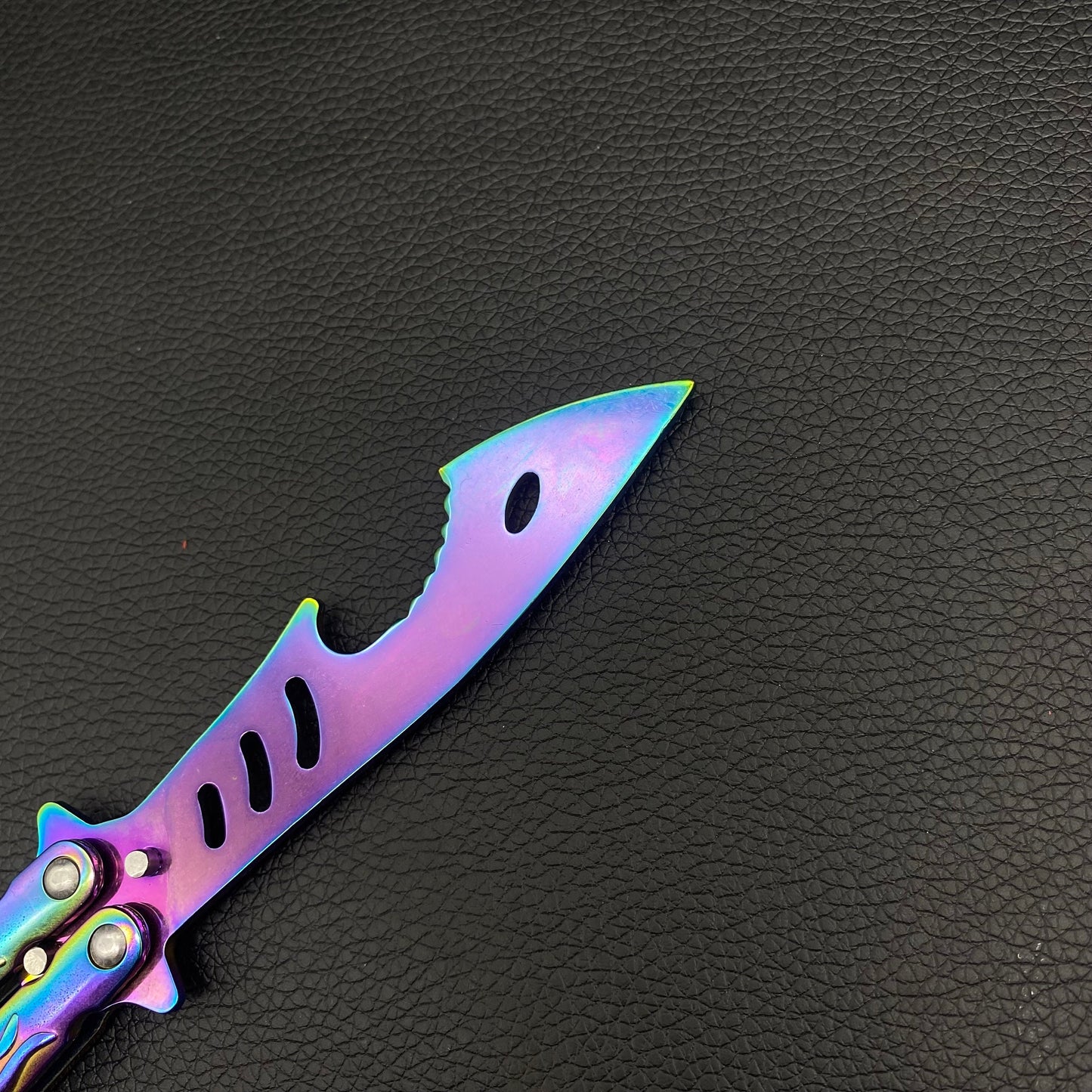 3D Skull Relief Butterfly Knife