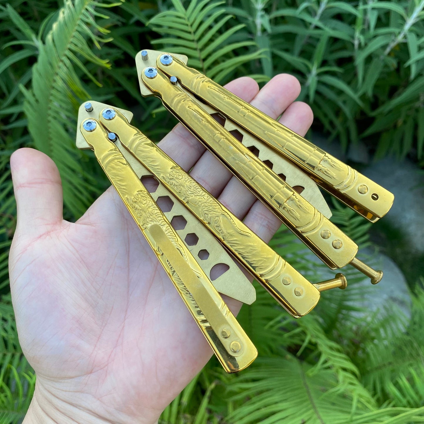 Gold Plate Blunt Butterfly Knife