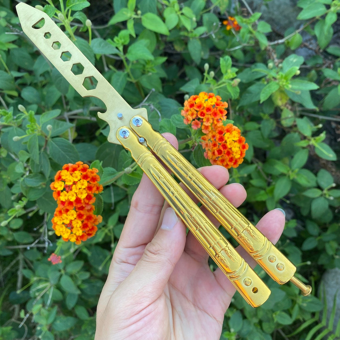 Gold Plate Blunt Butterfly Knife