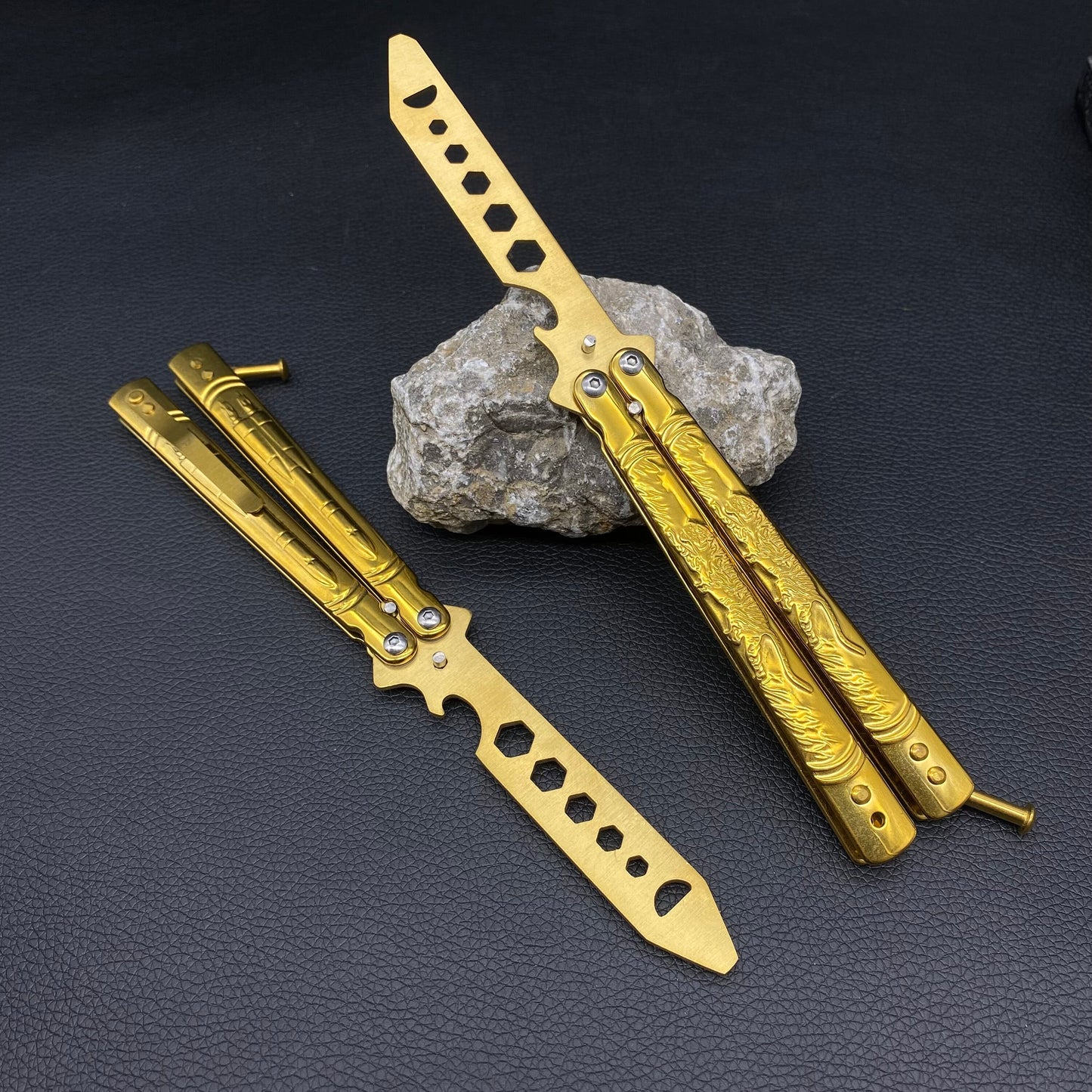 Gold Plate Blunt Butterfly Knife