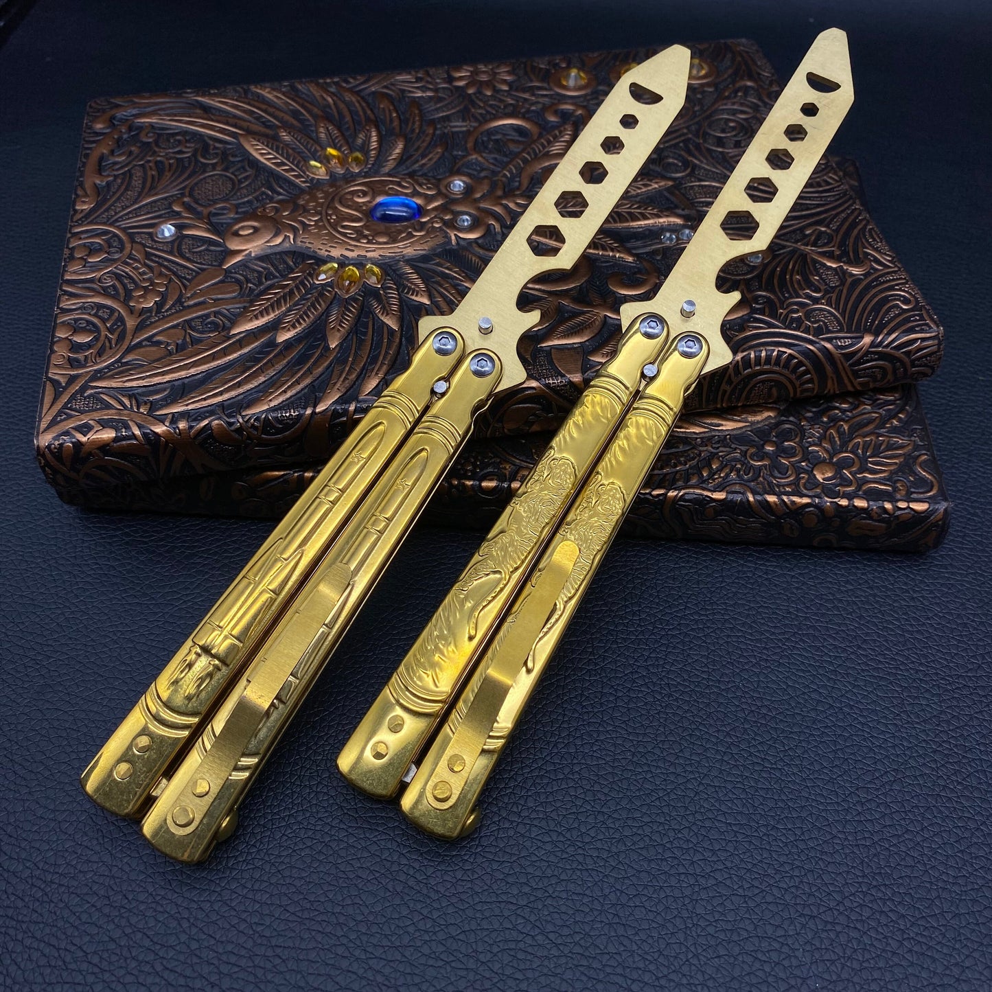 Gold Plate Blunt Butterfly Knife