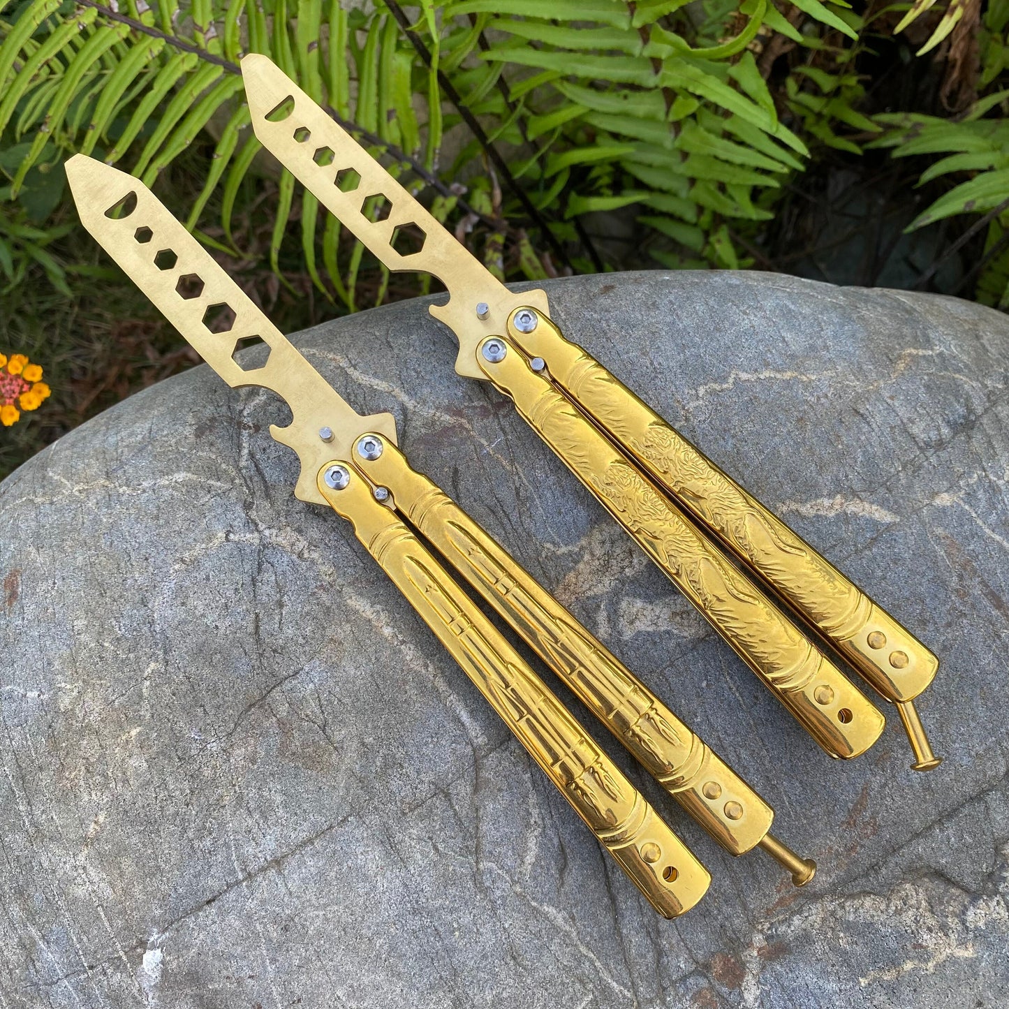 Gold Plate Blunt Butterfly Knife