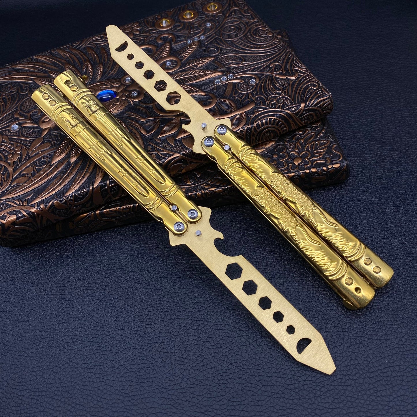 Gold Plate Blunt Butterfly Knife