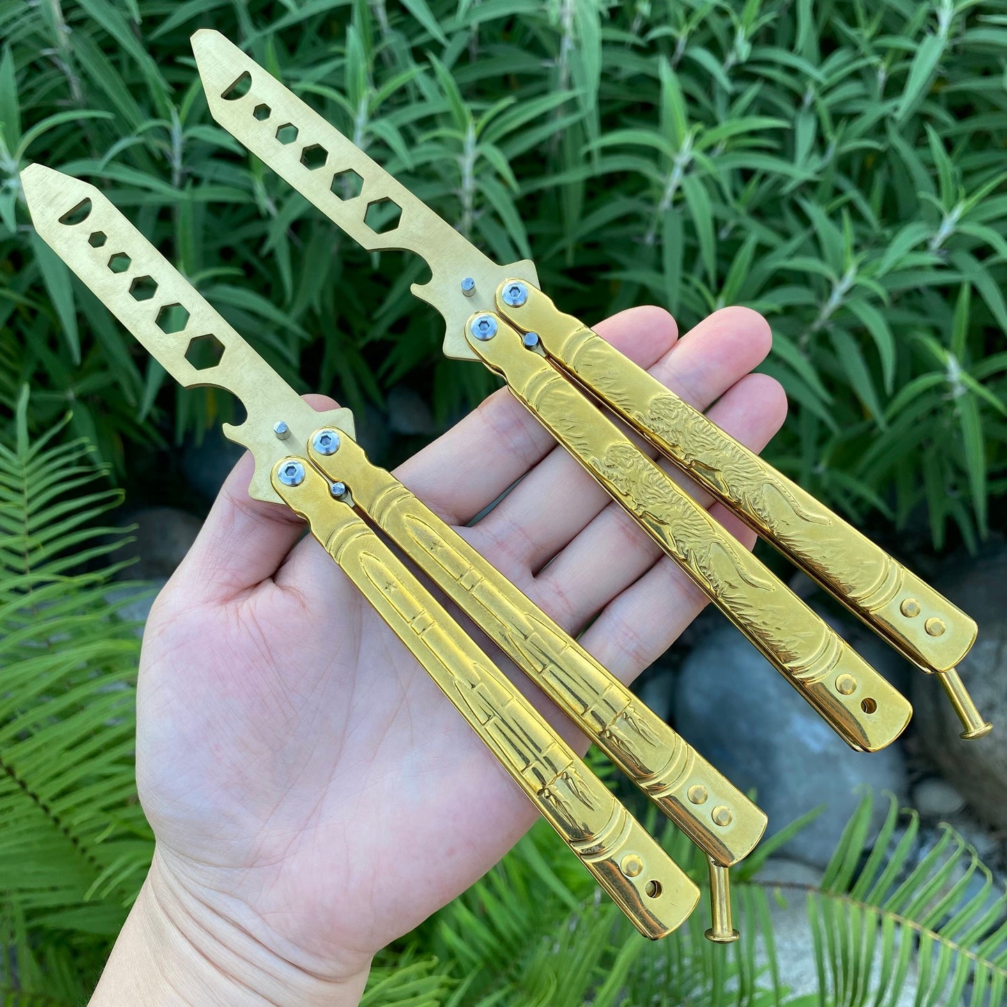 Gold Plate Blunt Butterfly Knife