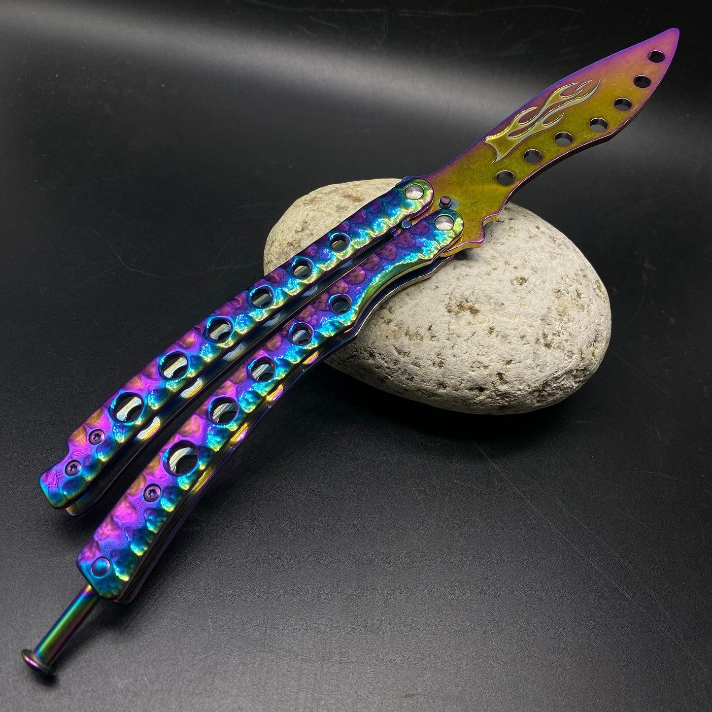 Rainbow Color Butterfly Knif | Butterfly Knife