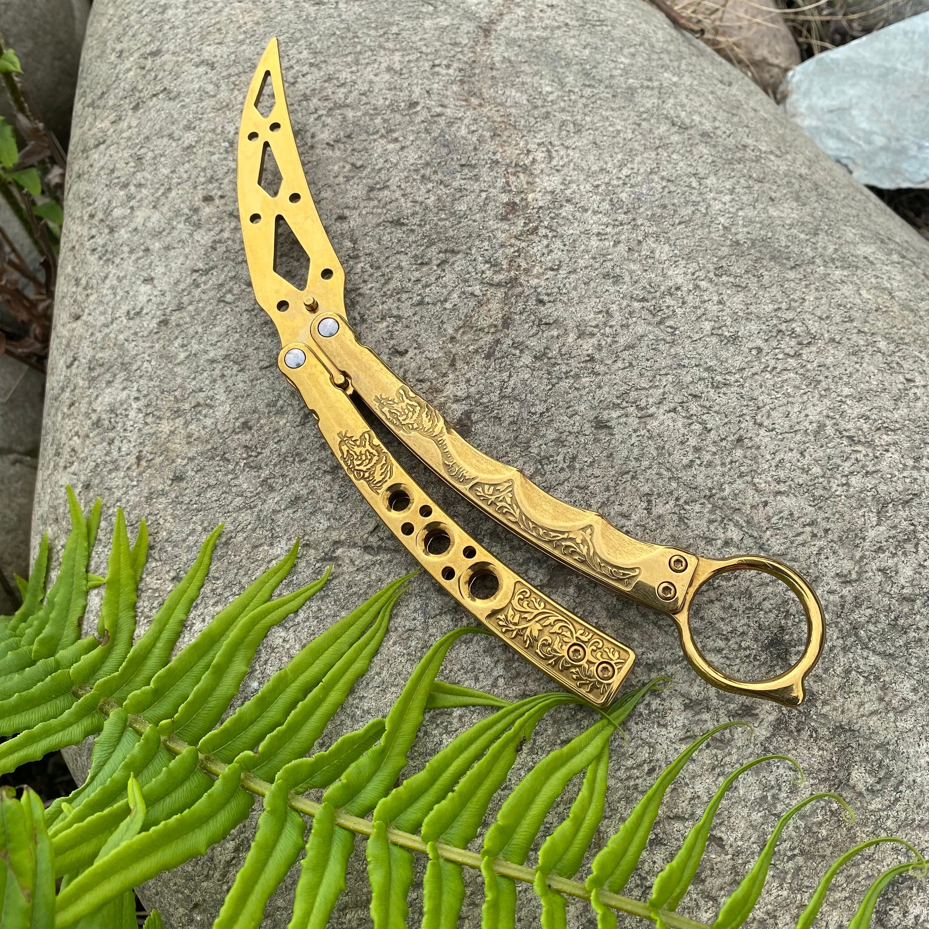 Gold Butterfly Knife