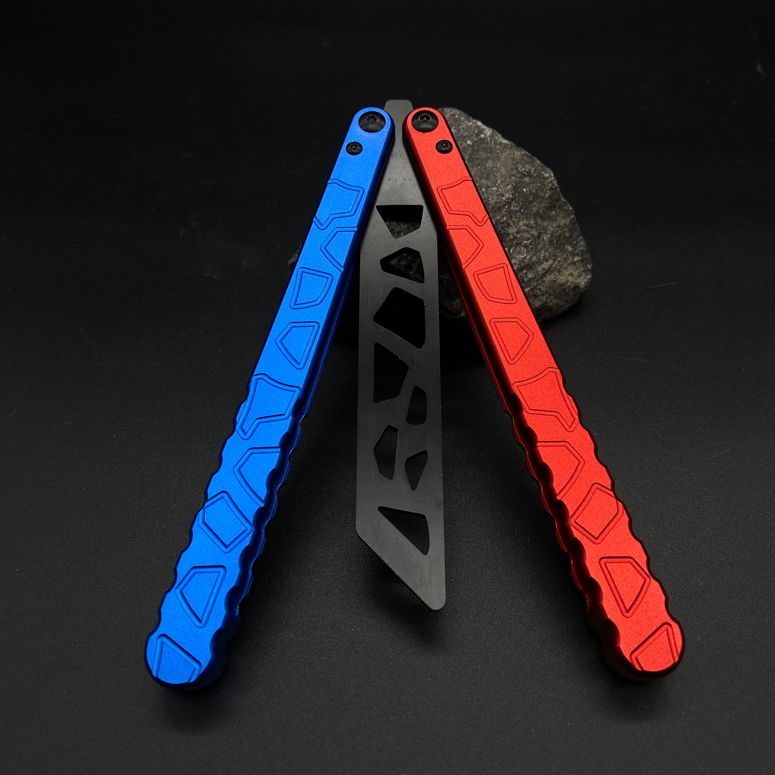 Red & Blue Butterfly Knife