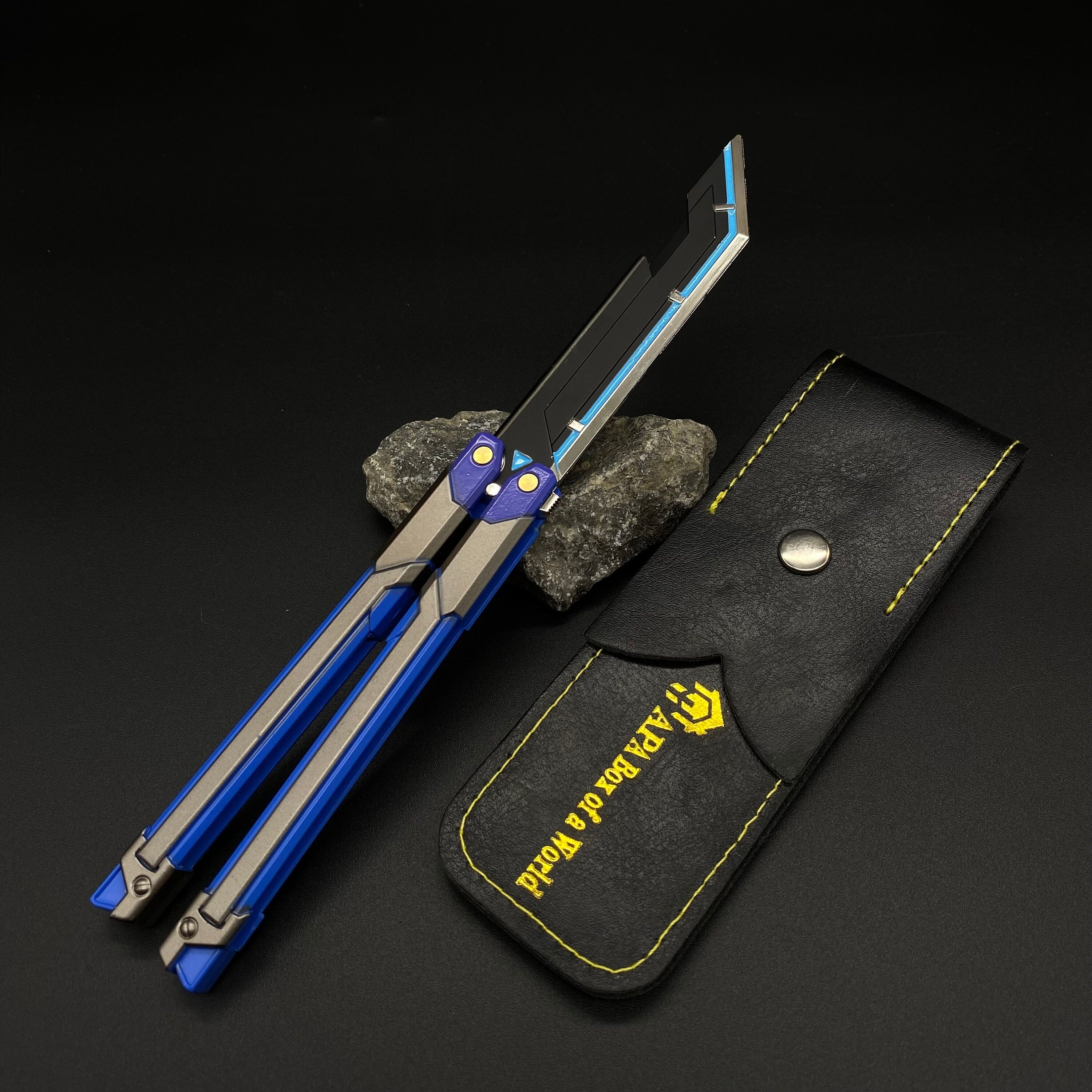 Blue Metal Butterfly Knife