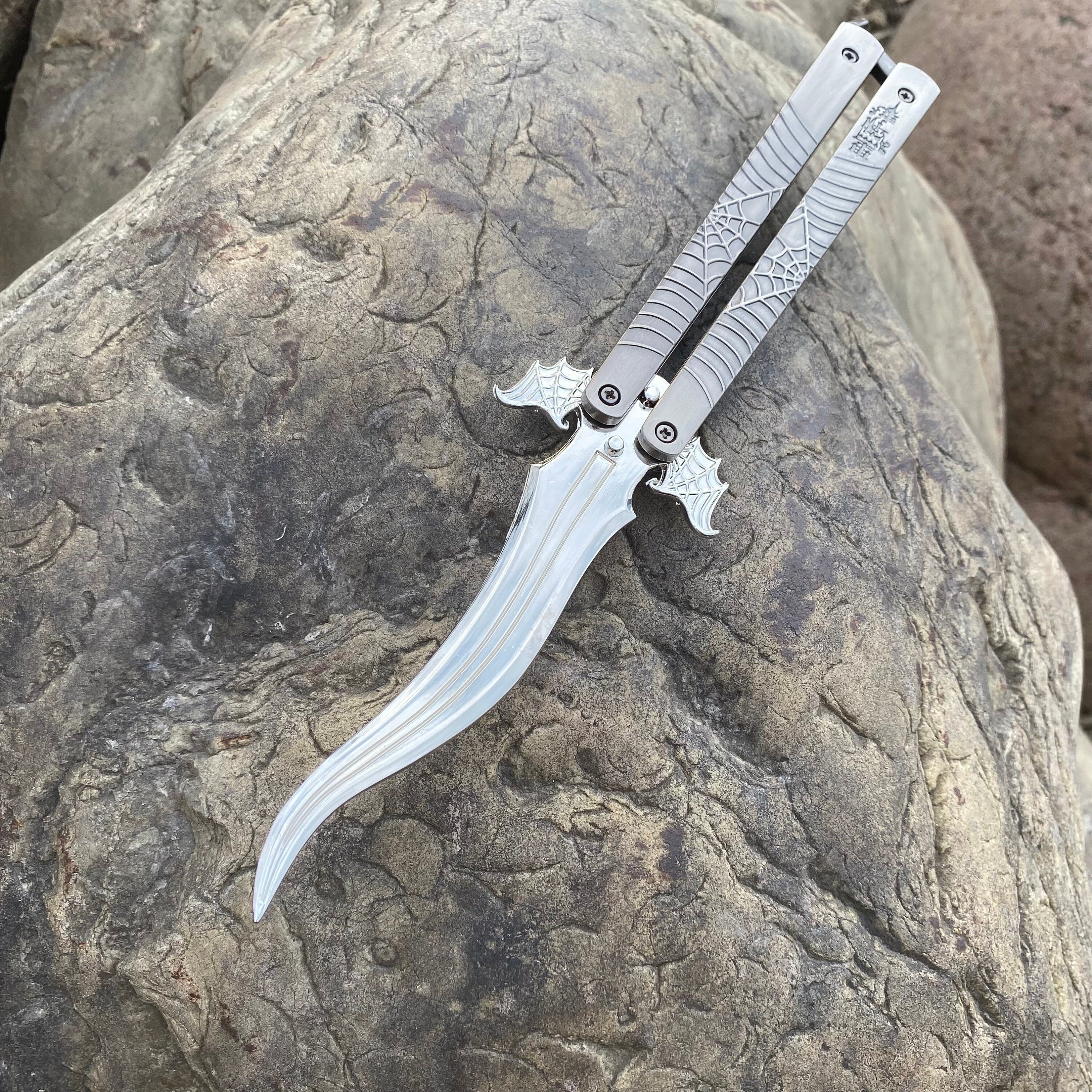 Spider Sculpture Butterfly Knife