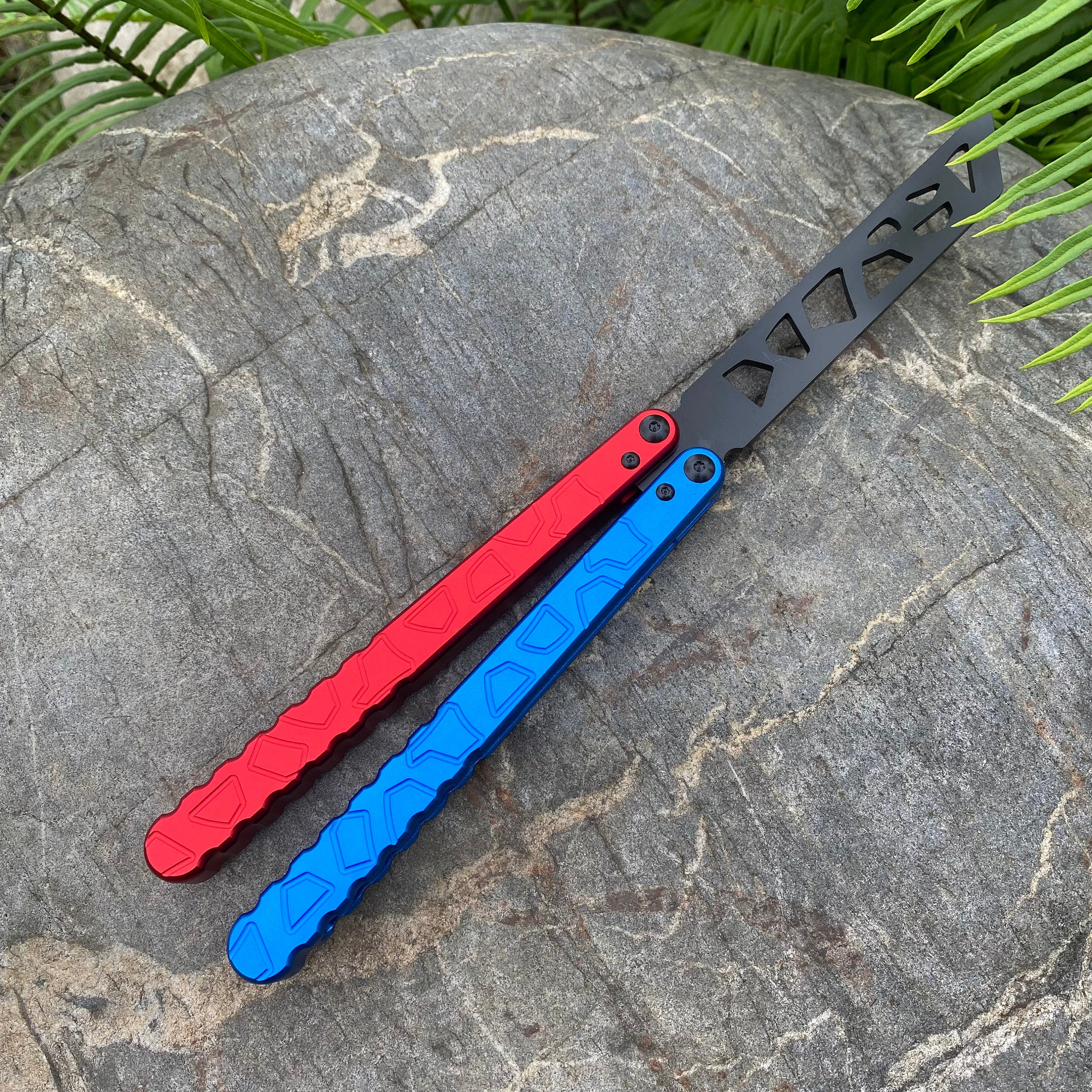 Red & Blue Butterfly Knife
