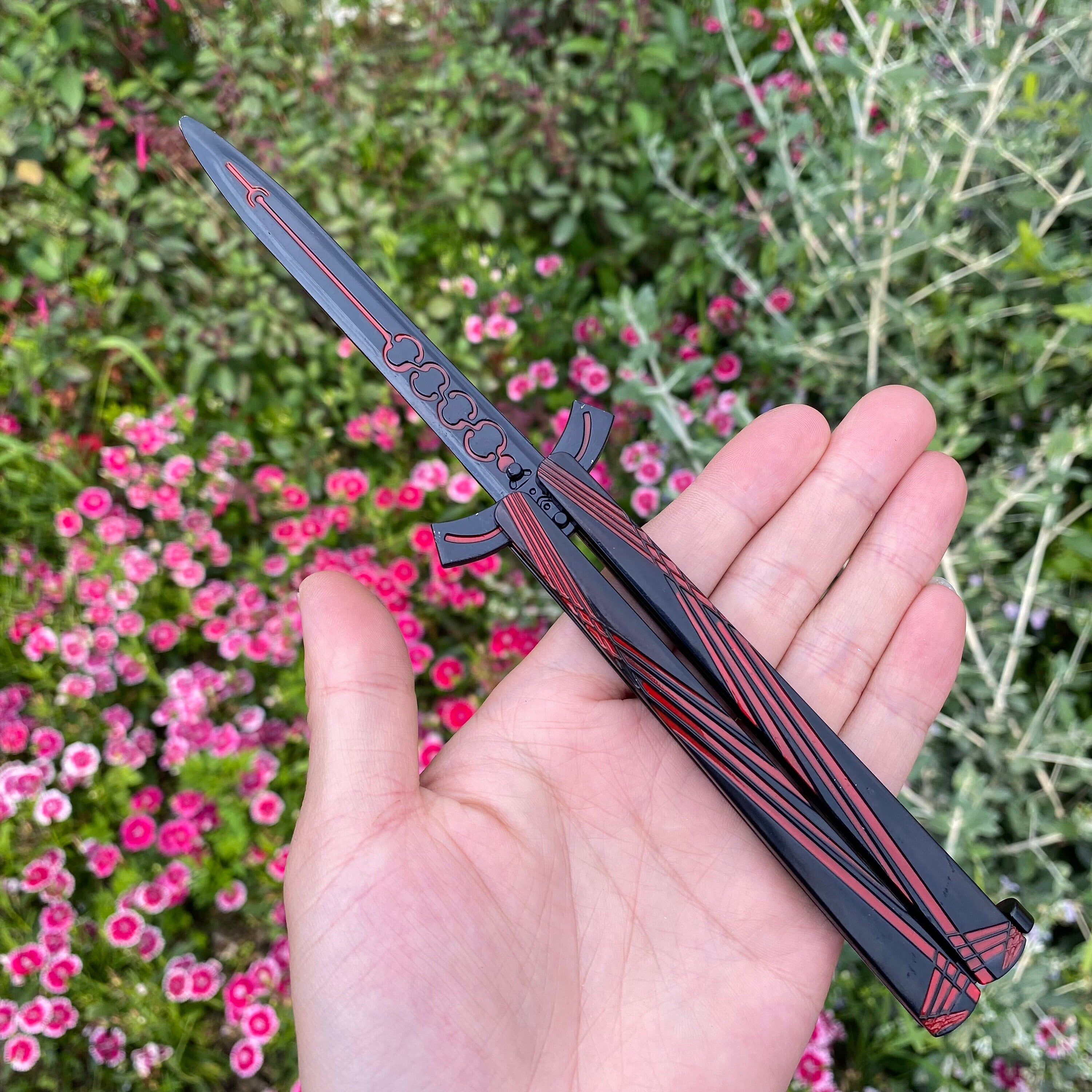 Black Saber Butterfly Knife