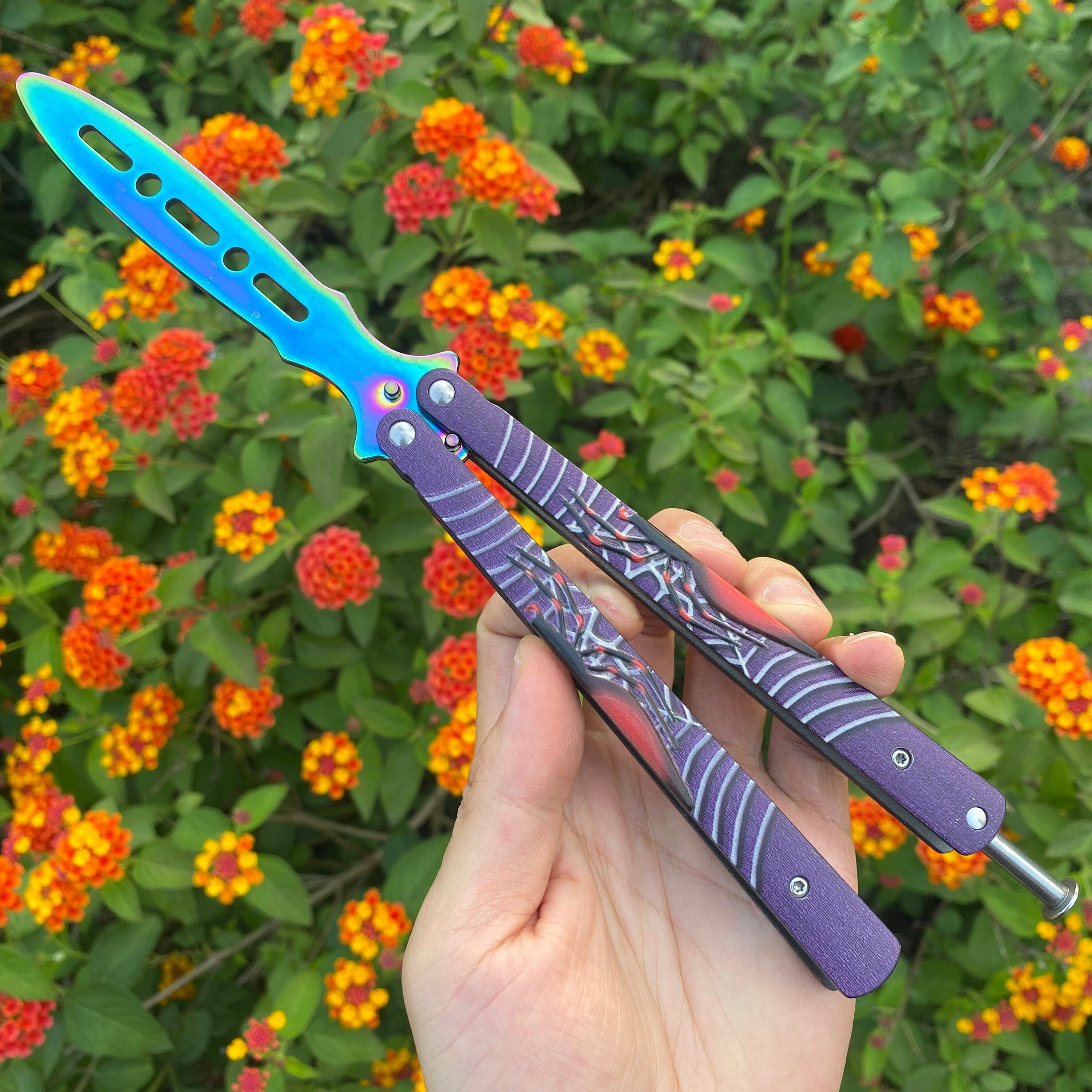 Colore Spider Sculpture Butterfly Knife