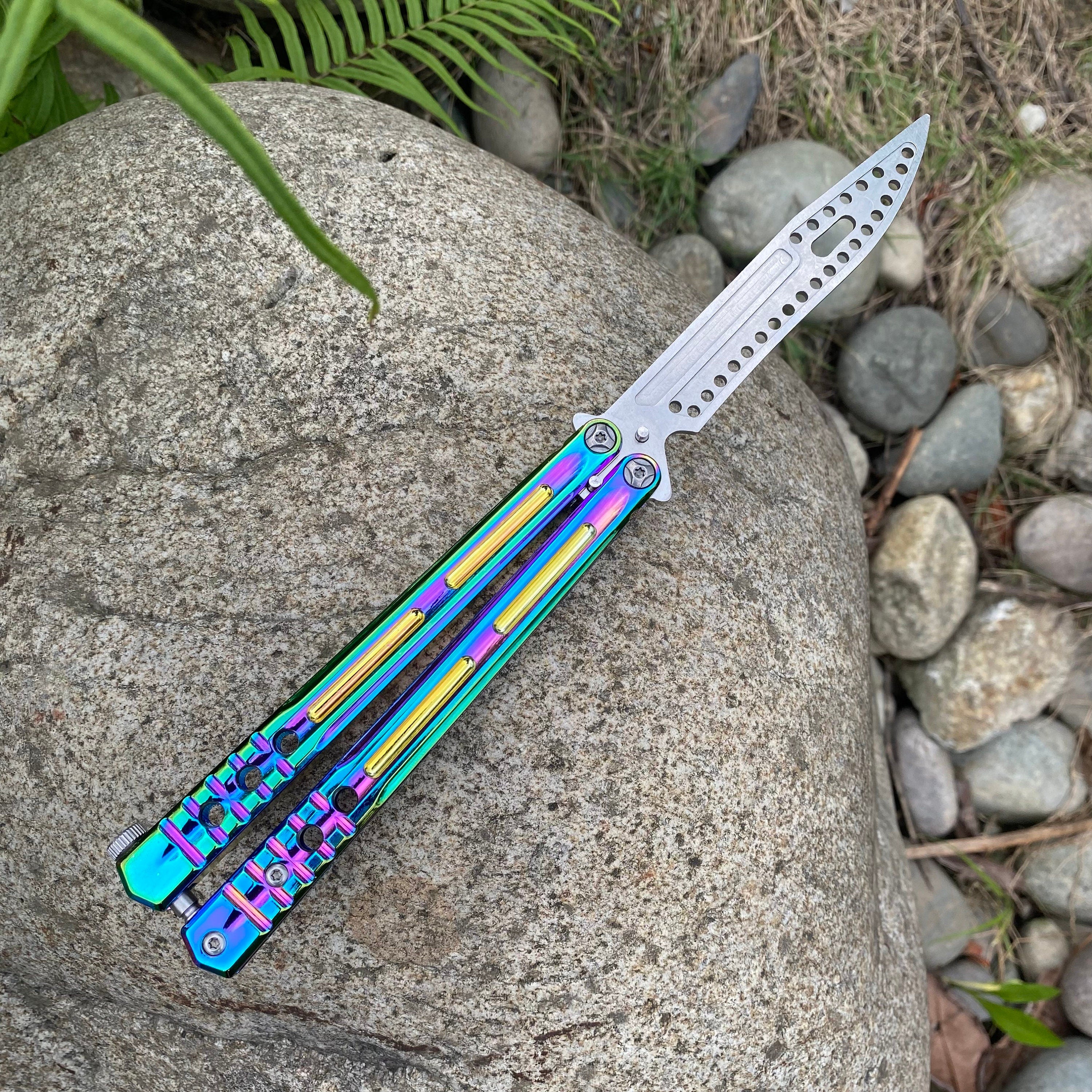 Rainbow Color Body Butterfly Knife