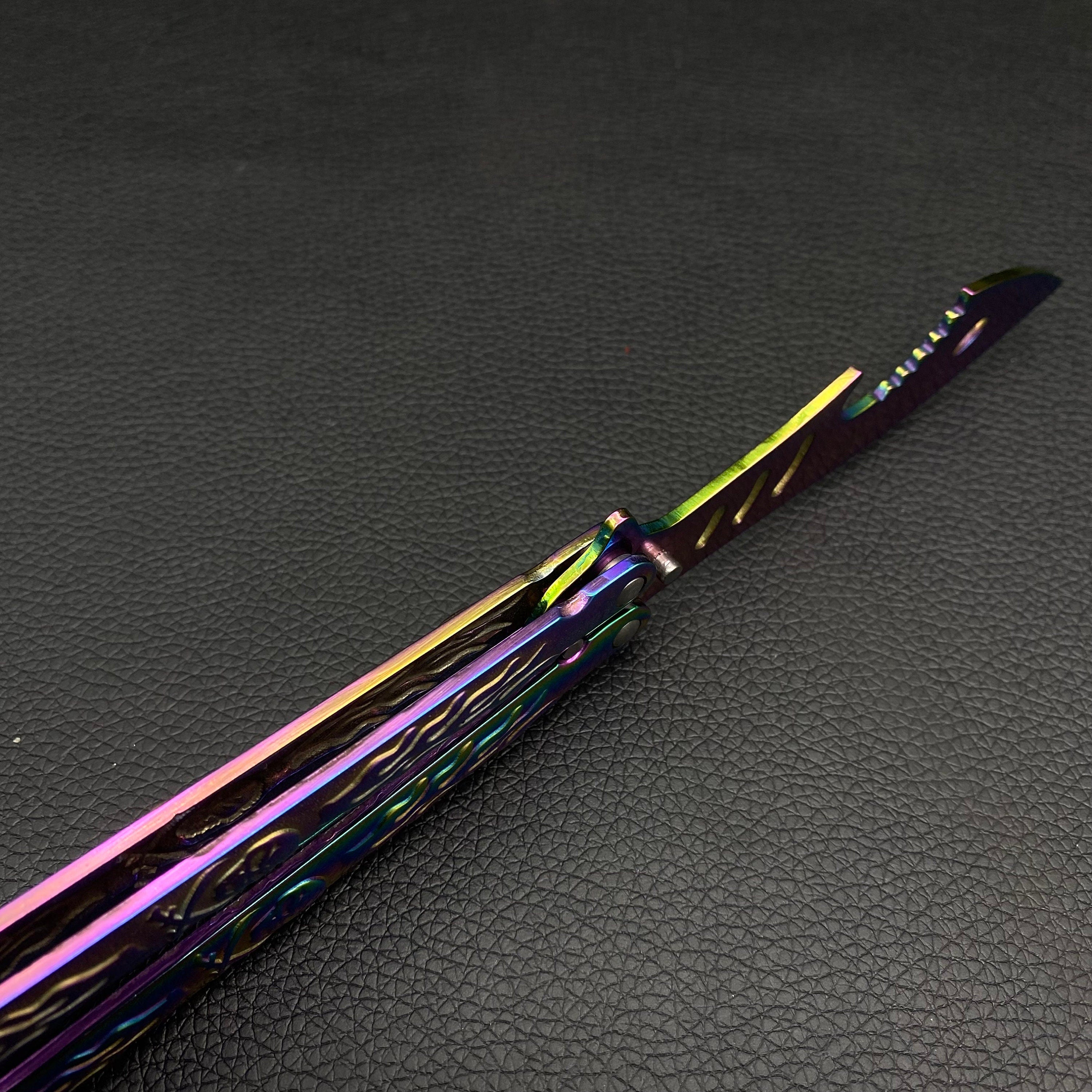 3D Skull Relief Butterfly Knife