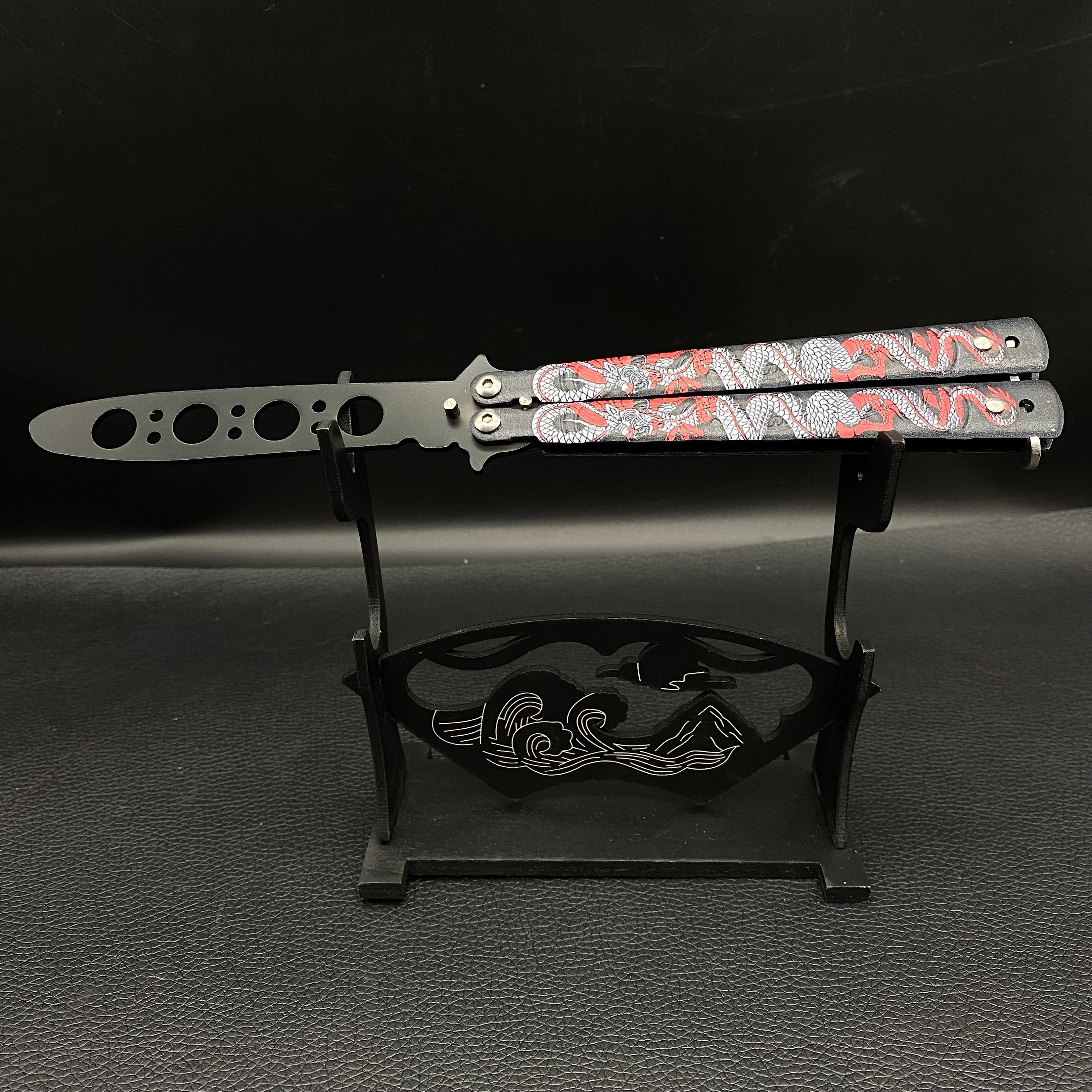 Colore 3D Dragon Sculpture Butterfly Knife