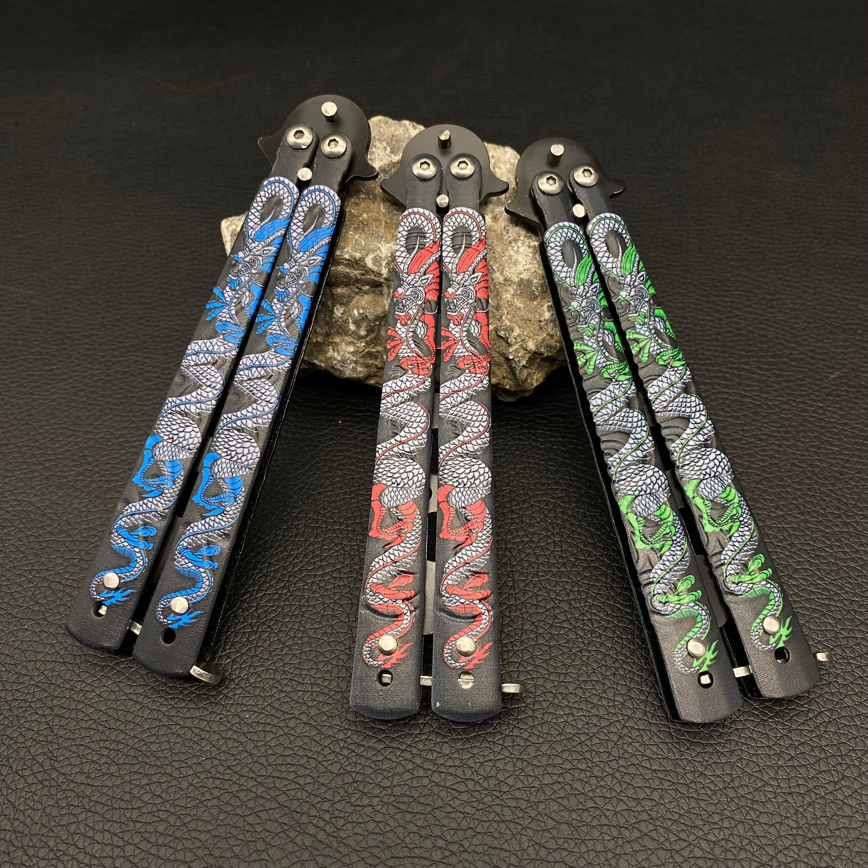 Colore 3D Dragon Sculpture Butterfly Knife