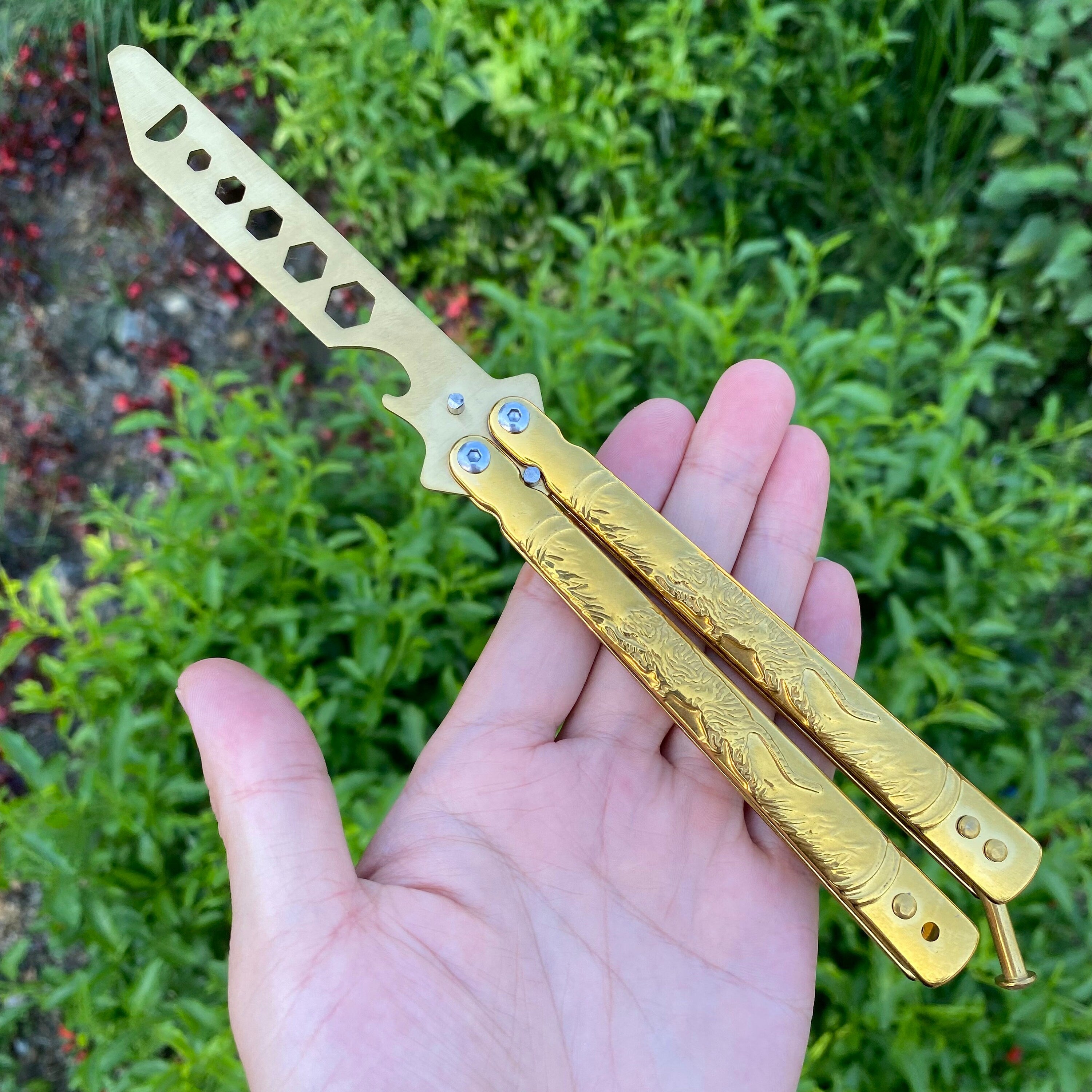 Gold Plate Blunt Butterfly Knife